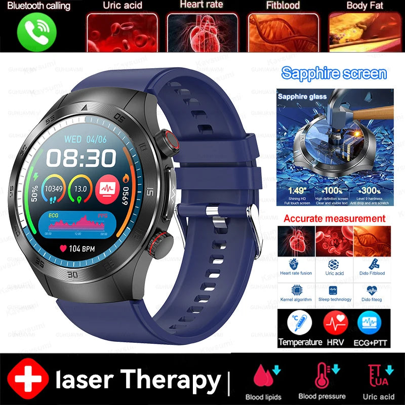 Veltrix® – Corelase X | Biomedical Smartwatch with Uric Acid & Body Fat Tracking, Laser Therapy, ECG+PPG & Bluetooth Calling