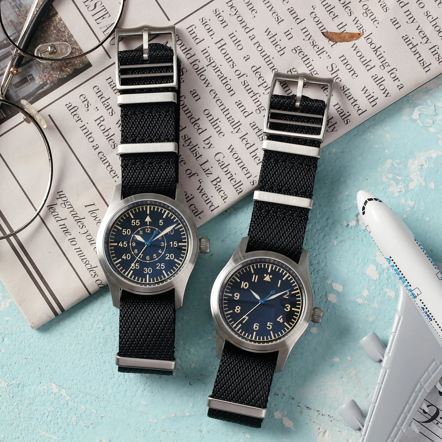 Aeromarq® – Pilot Style VH31 Quartz Watch | 38MM, Sapphire Crystal, Type-A/B Dial, 100M Waterproof