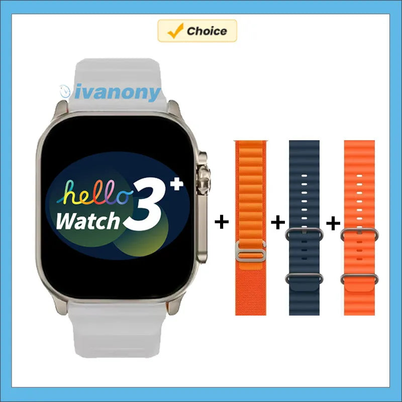 Synvora® – HaloVerse 3U | 49mm AI Smartwatch with ChatGPT, Voice Assistant, App Notifications, Bluetooth Calling & Dual-Core Power