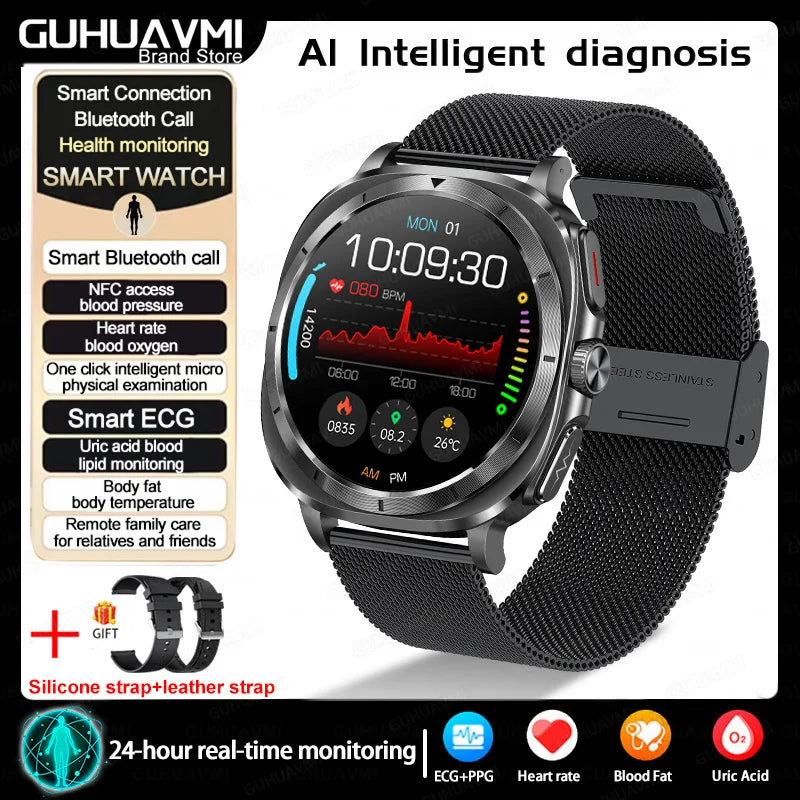 Vitaluxe® – BioCore 7 | Advanced Smartwatch for Blood Fat, Blood Pressure, Body Analysis & ECG+PPG Health Tracking
