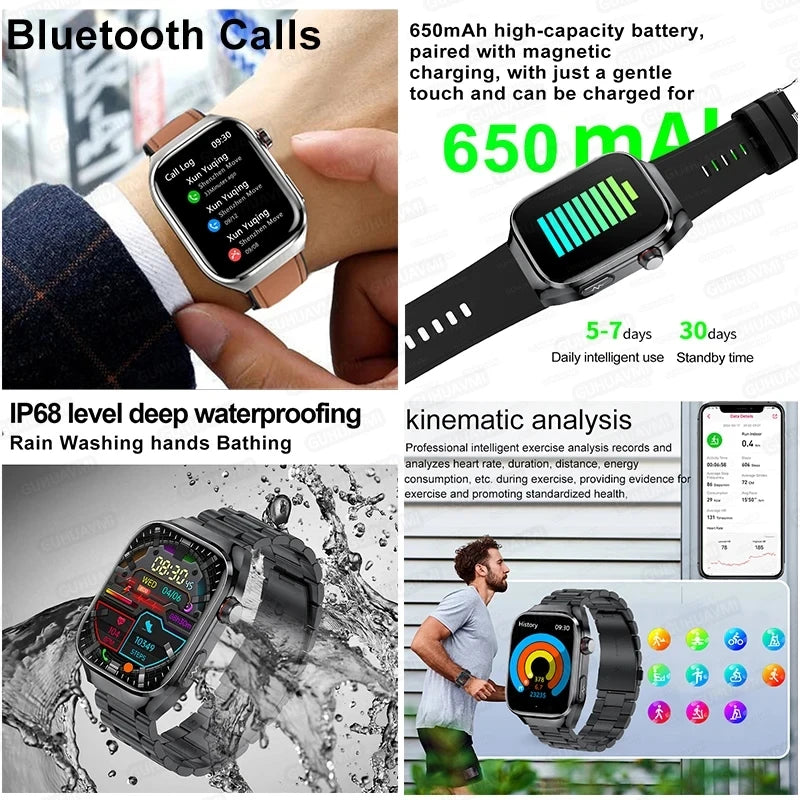 Vitelor® – Smart Health Tracker Watch | ECG+PPG, Uric Acid & Body Fat, Laser Therapy, Bluetooth Call