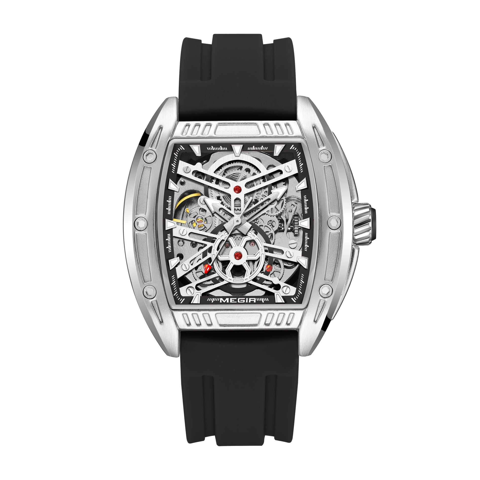 Machronis® – Sport Automatic Mechanical Watch for Men | Big Dial, Luminous, Waterproof, Luxury Silicone Strap