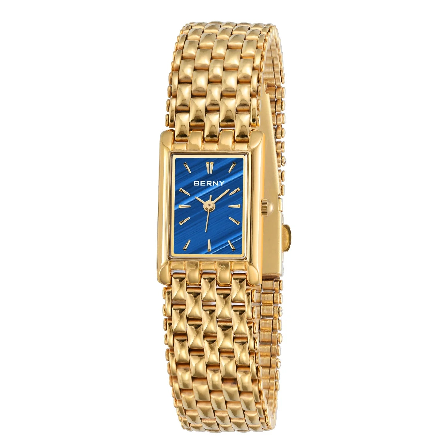 Aurique® – Luxury Gold Square Watch for Women | Stainless Steel, Minimal Quartz Design, Elegant & Fashionable