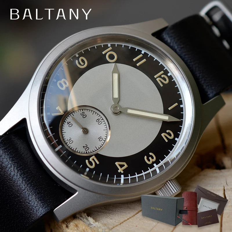 Genthorne® – Noirgent 36 | Retro Tuxedo Dial Men's Quartz Watch with Luminous Leather Strap & 10ATM Waterproof