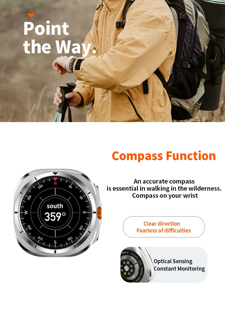 V-Watch® – PulseTrail | AMOLED Smartwatch with Call, Compass, SpO2 & IP68 Waterproof