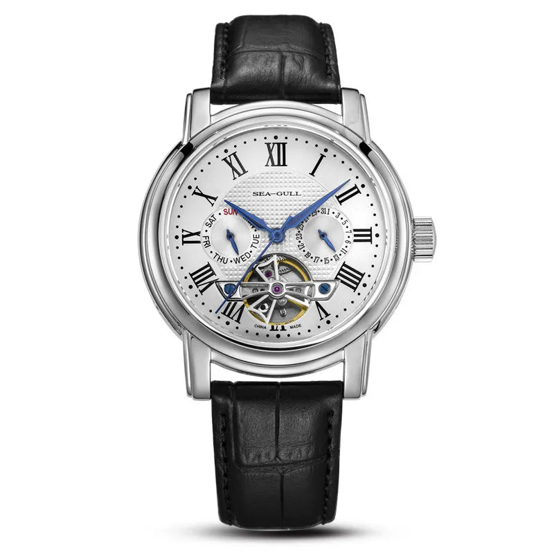 Darnell® – SteelMode 819 | Elegant Mechanical Watch for Men with Calendar & Stainless Steel Design