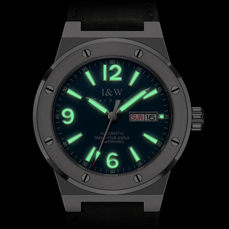 Steelborn® – Men's NH36 Automatic Watch | Date Display, Luminous Dial, Luxury Sport Design, Mechanical Movement