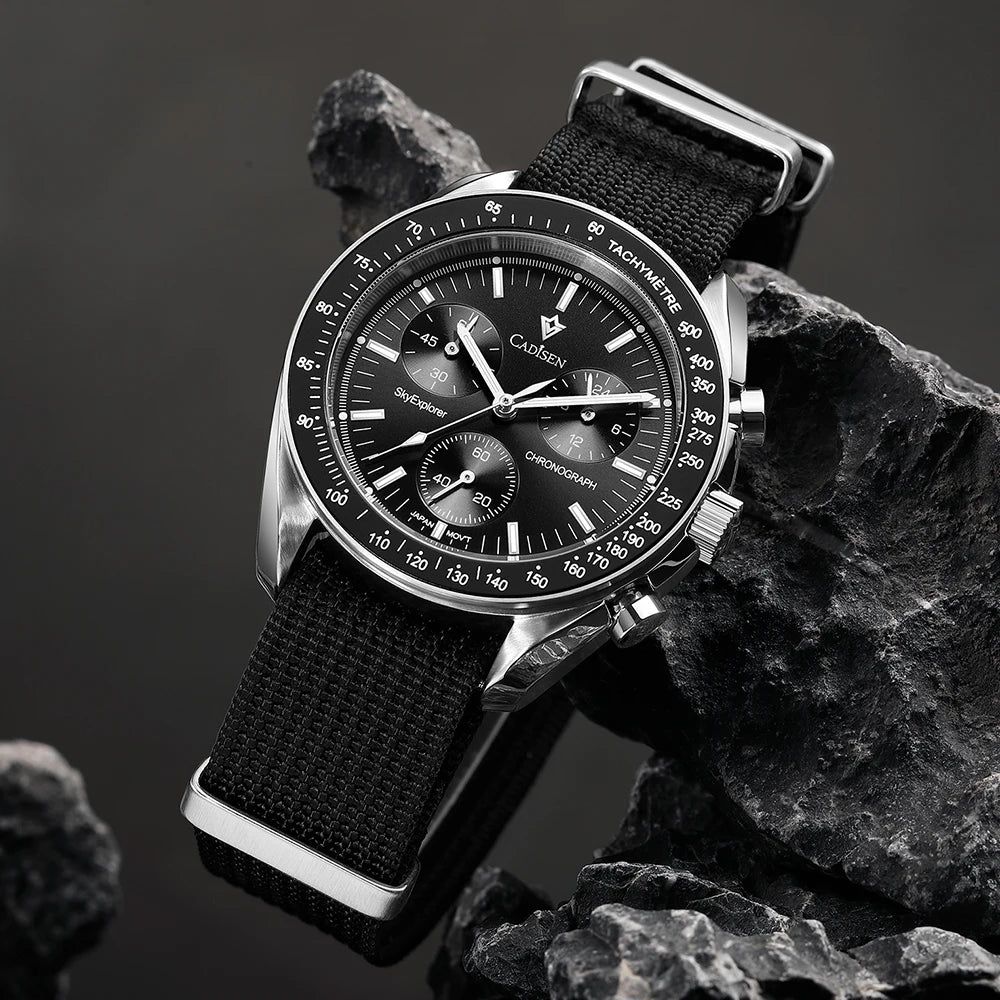 Trivaro® – Racecore VK68 | Men’s Sport Quartz Chronograph with AR-Coated Sapphire Glass & Canvas Strap