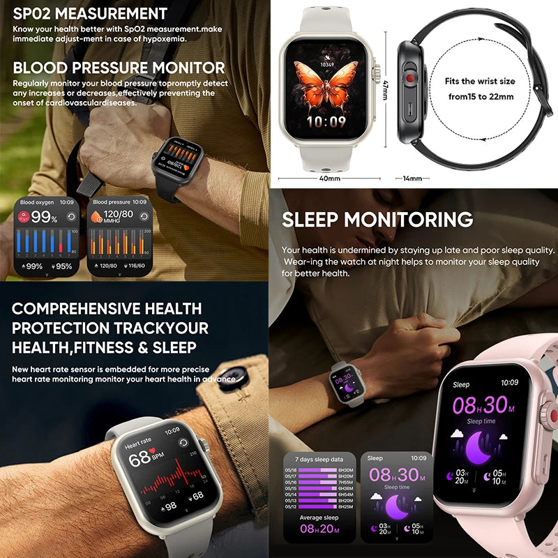 Nexoria® – Unisex Smartwatch with 1.85" AMOLED | Full Touch, Bluetooth Call, IP68 Waterproof, Sleek & Modern Design