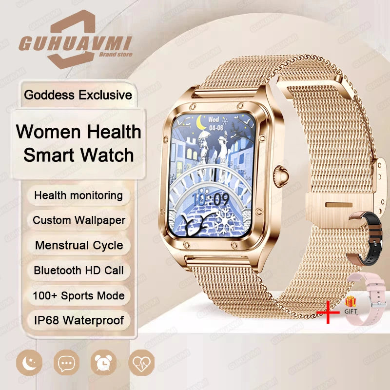 Sylphine® – Ultra Thin Luxury Smartwatch for Women | Full Touch, Heart Rate, Waterproof, Fitness & Wellness Tracker