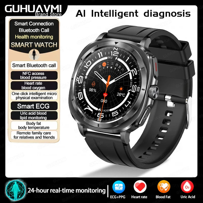 Vitaluxe® – BioCore 7 | Advanced Smartwatch for Blood Fat, Blood Pressure, Body Analysis & ECG+PPG Health Tracking