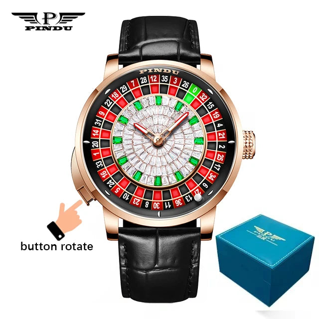 Vornyx® – Roulentis 42 | NH35A Mechanical Watch with Russian Roulette Dial, Diamond Markers & Sapphire Crystal