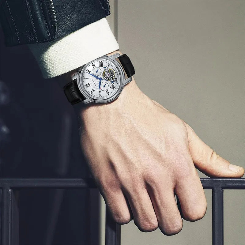Darnell® – SteelMode 819 | Elegant Mechanical Watch for Men with Calendar & Stainless Steel Design