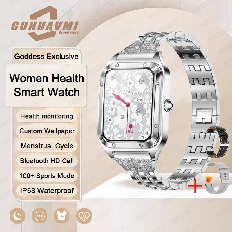 Sylphine® – Ultra Thin Luxury Smartwatch for Women | Full Touch, Heart Rate, Waterproof, Fitness & Wellness Tracker
