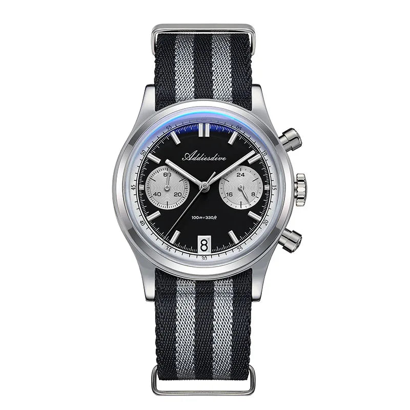 Rhevaron® – Compact Chronograph Quartz Watch for Men | 38MM, VK64 Movement, AR Coated Glass, Waterproof Sport Design