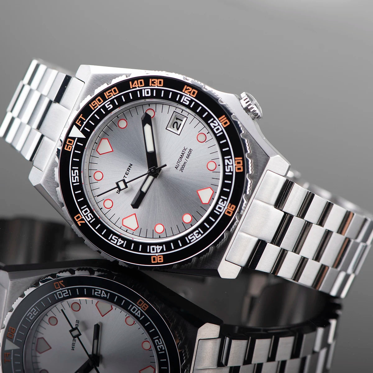 Maridive® – Men's Automatic Diver Watch | NH35 Movement, Ceramic Bezel, Sapphire, Luminous, Jubilee Bracelet, 600T Retro Style