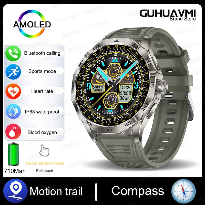 Venturox® – Outdoor GPS Smartwatch for Men | 750mAh Battery, Compass, Air Pressure, Bluetooth Call, Health & Sport Tracking