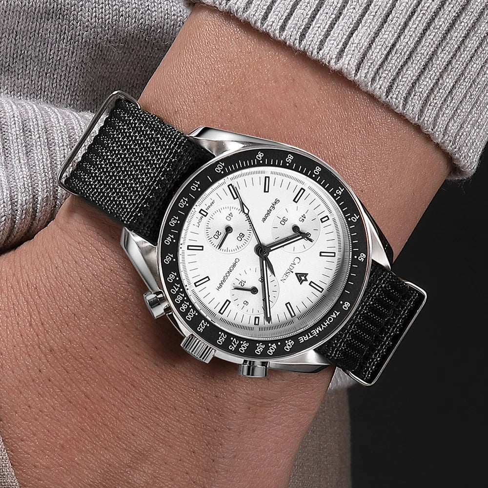 Trivaro® – Racecore VK68 | Men’s Sport Quartz Chronograph with AR-Coated Sapphire Glass & Canvas Strap
