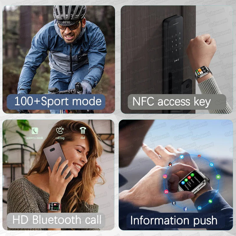 Aurexa® – BioCore X | AI-Driven Health Smartwatch with ECG, Blood Pressure, Lipid, Uric Acid Monitoring, Airbag System & NFC