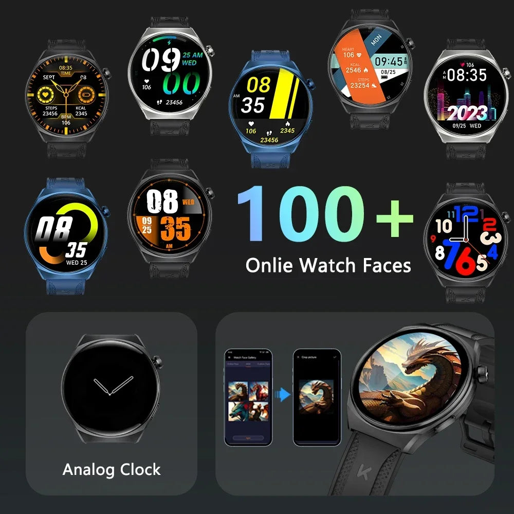 Cardionex® – Smartwatch with 100+ Sport Modes | 1.43" AMOLED, Bluetooth Call, IP68, Heart Rate, BP & SpO₂ Monitor