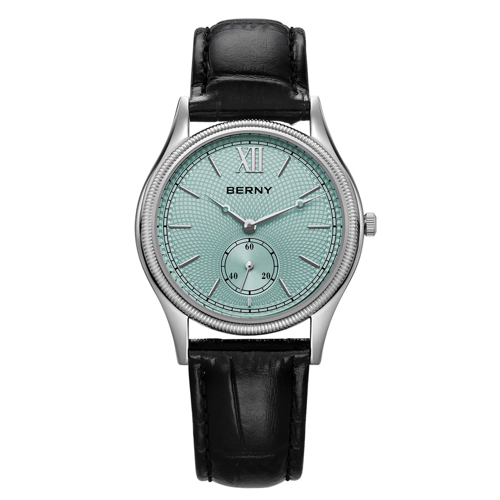 Eslenza® – Gentralis Ultra | Ultra-Thin Quartz Dress Watch for Men with Leather Band & Classic Stainless Steel Elegance