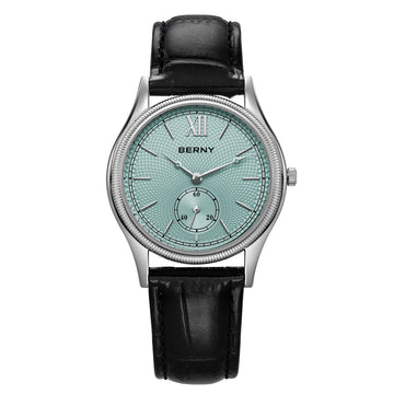 Eslenza® – Gentralis Ultra | Ultra-Thin Quartz Dress Watch for Men with Leather Band & Classic Stainless Steel Elegance