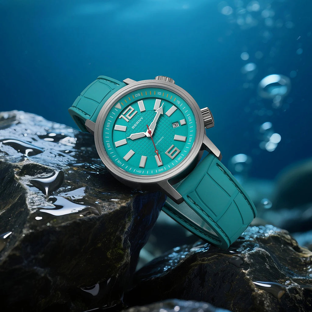 Kharvex® – Deepcore 44 | Automatic Diver Watch with Sapphire Crystal, Fluororubber Strap & 20ATM Water Resistance