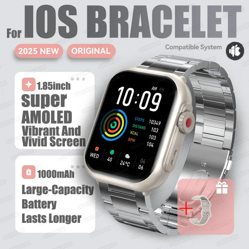 Nexoria® – Unisex Smartwatch with 1.85" AMOLED | Full Touch, Bluetooth Call, IP68 Waterproof, Sleek & Modern Design