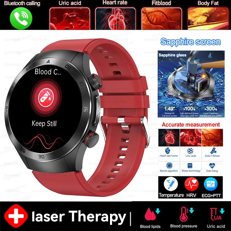 Veltrix® – Corelase X | Biomedical Smartwatch with Uric Acid & Body Fat Tracking, Laser Therapy, ECG+PPG & Bluetooth Calling