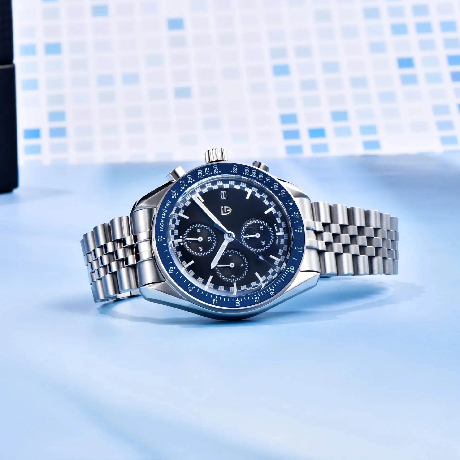 Pagaro Style® – Racing Chronograph Sport Quartz Men’s Watch, Japan VK67 Movement, AR Sapphire Crystal