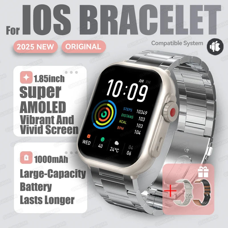 Nexoria® – Unisex Smartwatch with 1.85" AMOLED | Full Touch, Bluetooth Call, IP68 Waterproof, Sleek & Modern Design