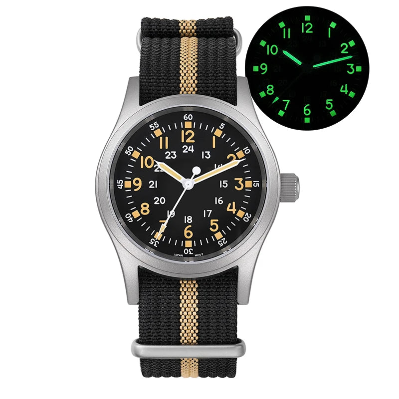 Solvara® – Mistréno ML05 | 38mm Vintage Men’s Watch with VH31 Sweep Movement, Domed Sapphire & Luminous Details