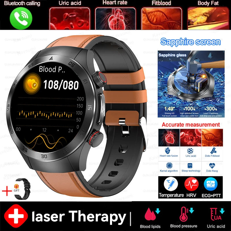 Veltrix® – Corelase X | Biomedical Smartwatch with Uric Acid & Body Fat Tracking, Laser Therapy, ECG+PPG & Bluetooth Calling