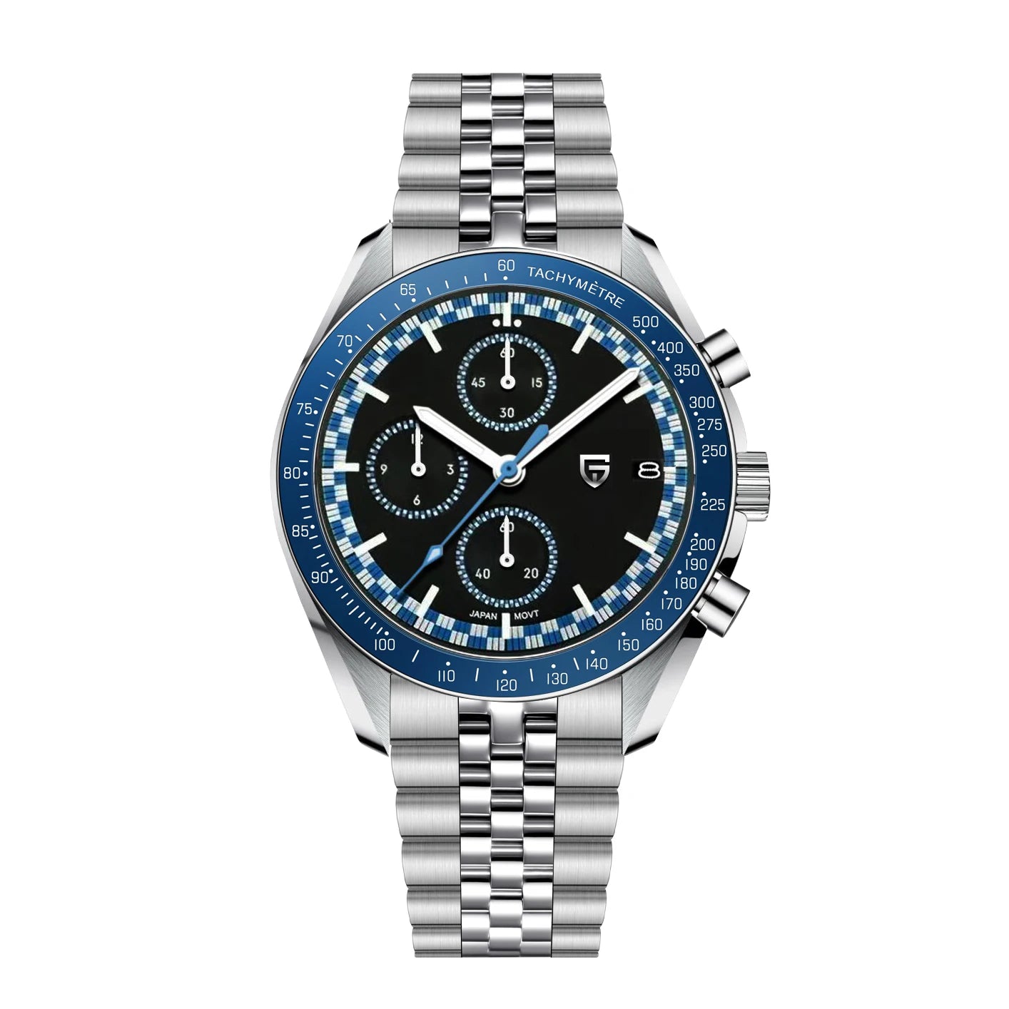 Pagaro Style® – Racing Chronograph Sport Quartz Men’s Watch, Japan VK67 Movement, AR Sapphire Crystal