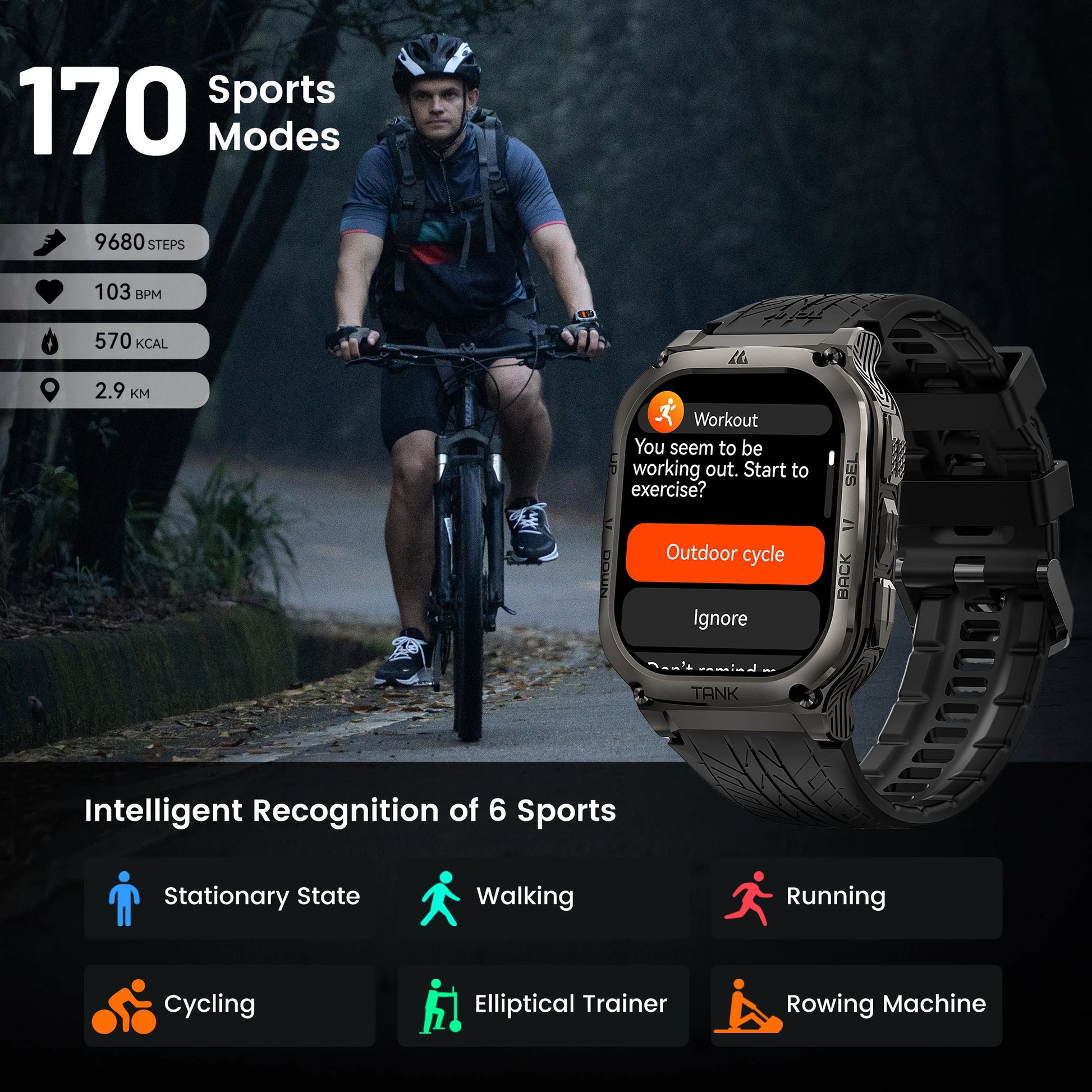 Ironvault® – Rugged Smartwatch with AMOLED AOD | Fitness Tracker, Bluetooth Call, 480mAh Battery, Waterproof (Men & Women)