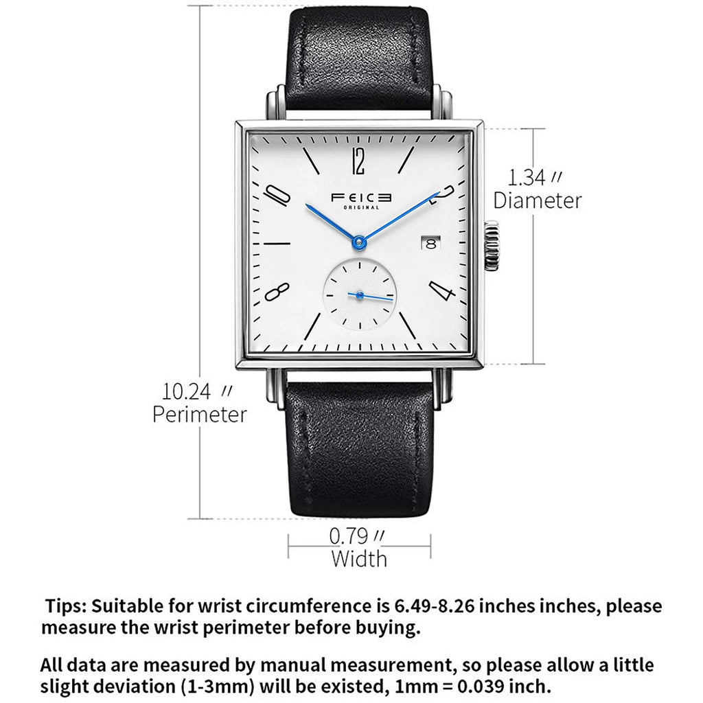 Frénoir® – Linqura FM301 | Minimalist Square Automatic Men’s Watch – Compact, Elegant & Perfect for Gifting