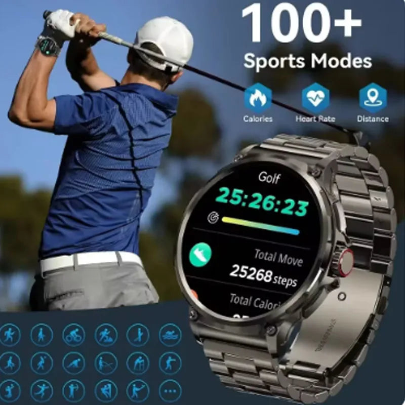 TechNavis® – Smartwatch for Men | GPS, 710mAh Long Battery, Bluetooth HD Call, Multi-Device Compatible