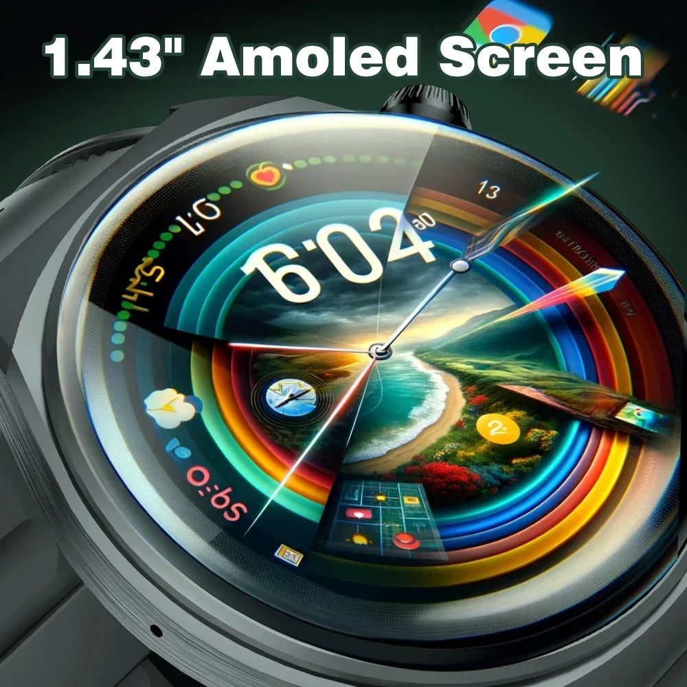 Cardionex® – Smartwatch with 100+ Sport Modes | 1.43" AMOLED, Bluetooth Call, IP68, Heart Rate, BP & SpO₂ Monitor