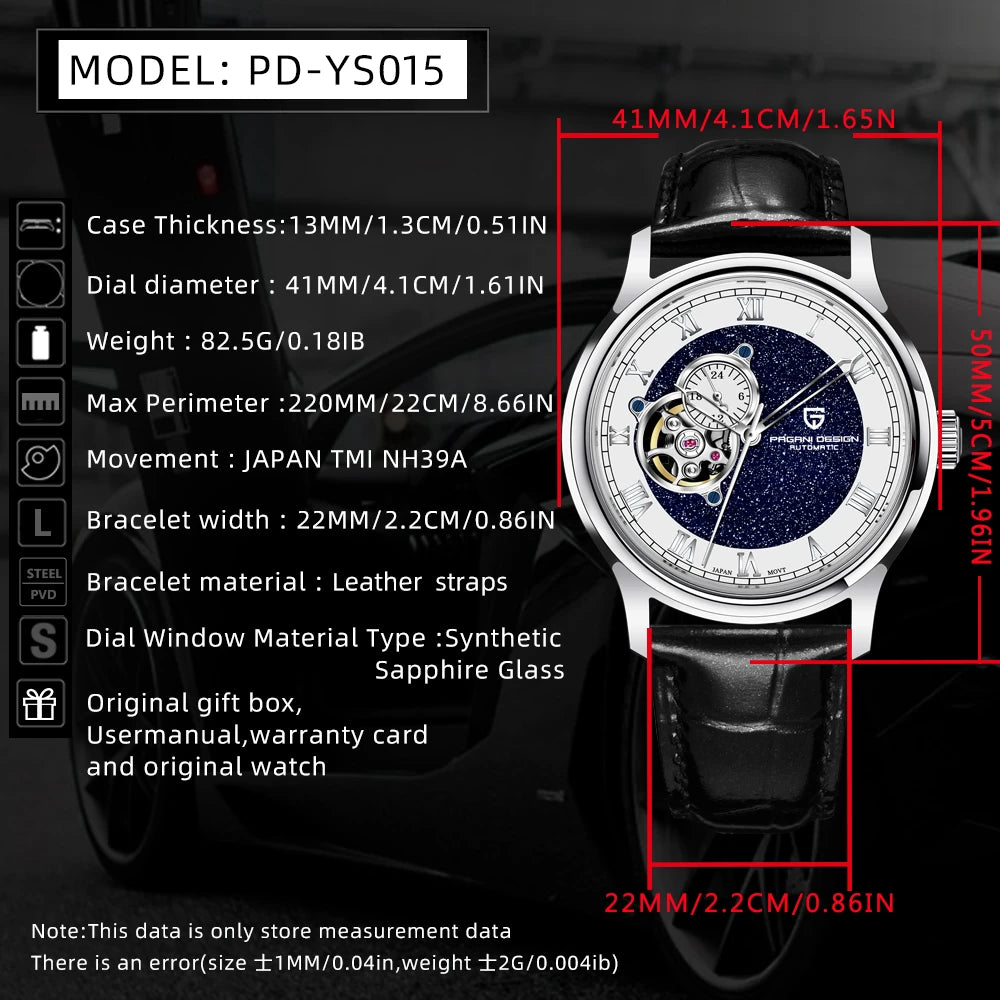 Gravaro® – Men's Automatic Watch NH39 | 41mm, Stainless Steel, 10ATM Waterproof, Bold Mechanical Design