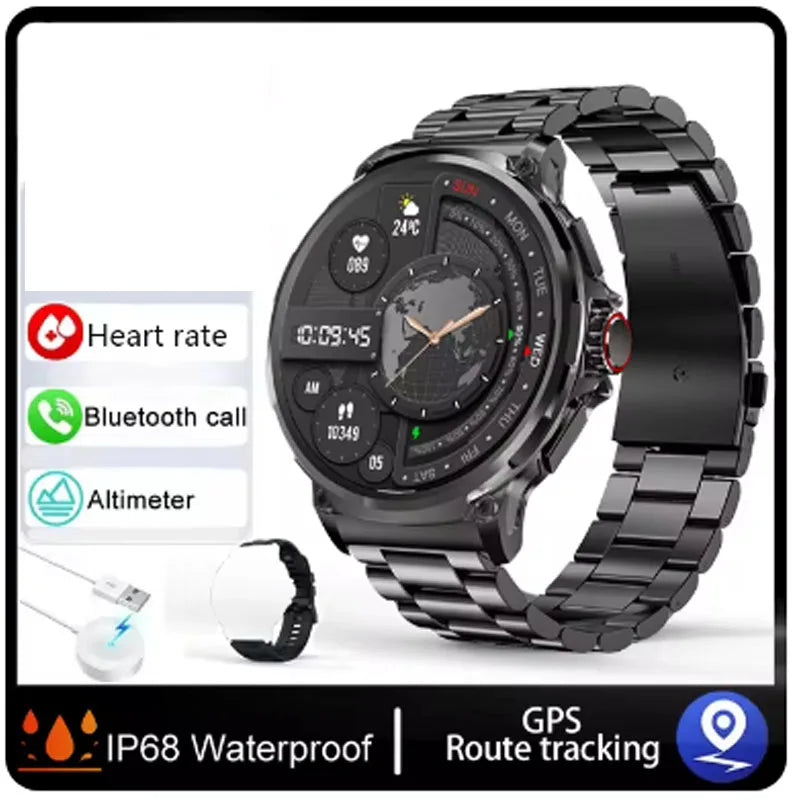 TechNavis® – Smartwatch for Men | GPS, 710mAh Long Battery, Bluetooth HD Call, Multi-Device Compatible