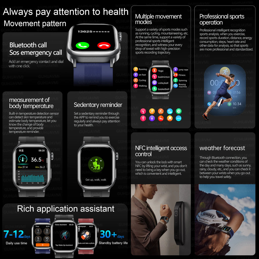 Bioquantix® – Smart Health Tracker Watch | ECG+PPG, Uric Acid & Body Fat, Laser Therapy, Bluetooth