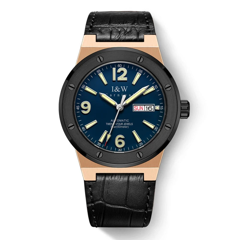 Steelborn® – Men's NH36 Automatic Watch | Date Display, Luminous Dial, Luxury Sport Design, Mechanical Movement
