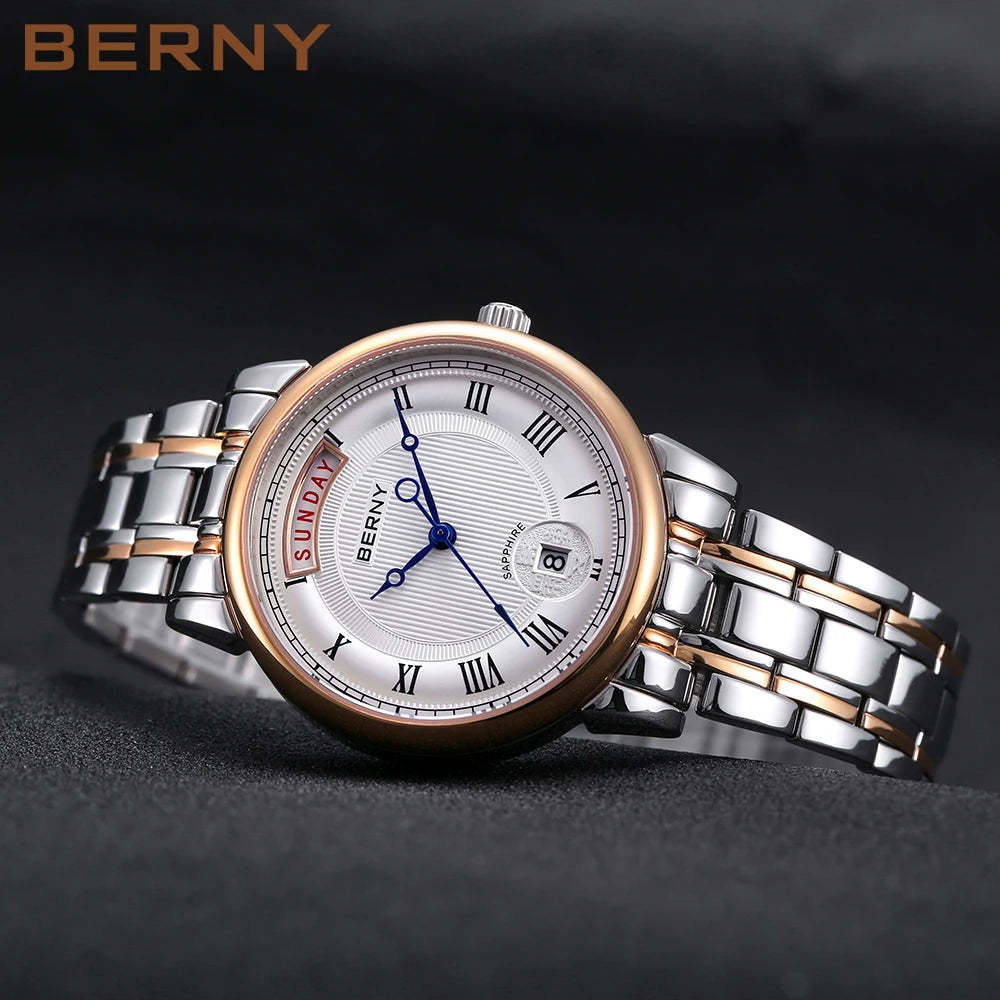 Aurelyth® – Monzella 33 | Women's Quartz Watch with Roman Numerals, Sapphire Glass & Steel Strap