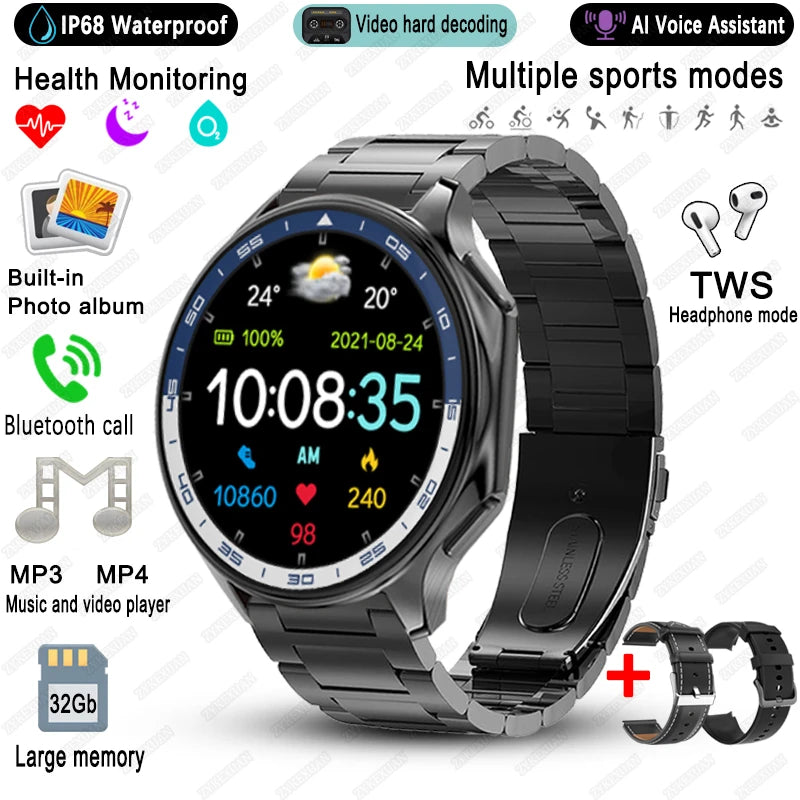 Memorix® – Premium Business Smartwatch with 32GB Storage | Album Sync, Fitness Tracker, Waterproof, iOS & Android Compatible