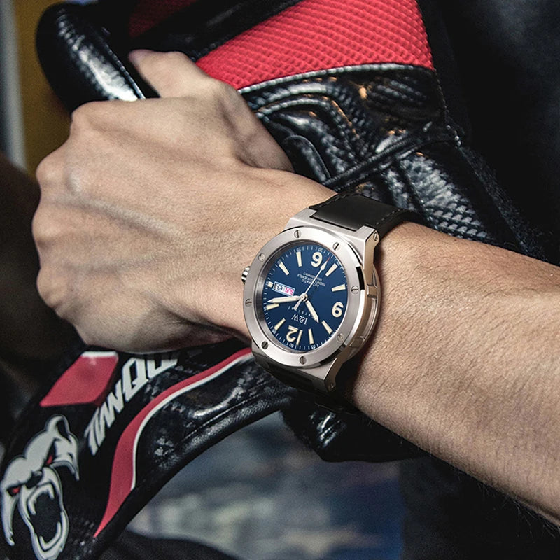Steelborn® – Men's NH36 Automatic Watch | Date Display, Luminous Dial, Luxury Sport Design, Mechanical Movement