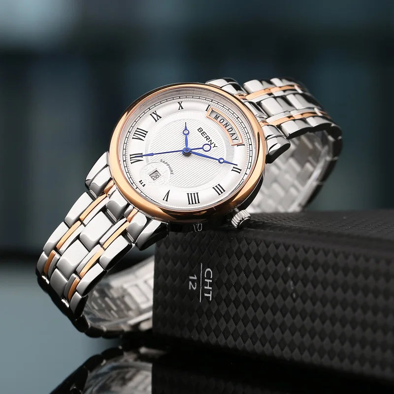 Aurelyth® – Monzella 33 | Women's Quartz Watch with Roman Numerals, Sapphire Glass & Steel Strap