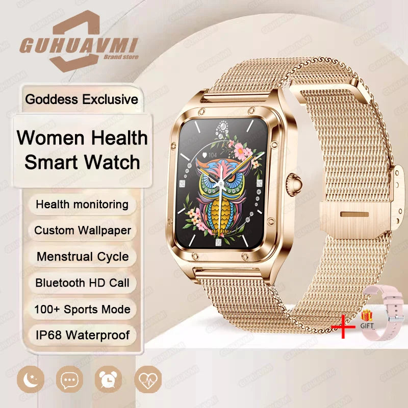 Sylphine® – Ultra Thin Luxury Smartwatch for Women | Full Touch, Heart Rate, Waterproof, Fitness & Wellness Tracker