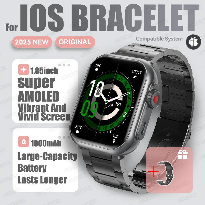 Nexoria® – Unisex Smartwatch with 1.85" AMOLED | Full Touch, Bluetooth Call, IP68 Waterproof, Sleek & Modern Design