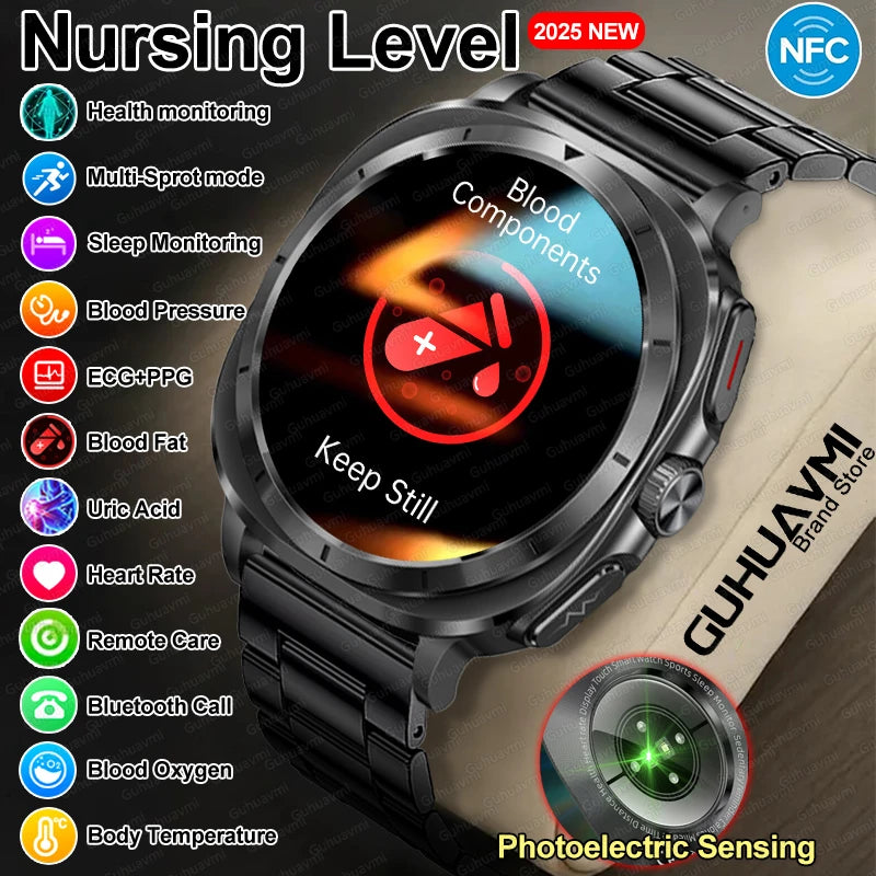 Vitaluxe® – BioCore 7 | Advanced Smartwatch for Blood Fat, Blood Pressure, Body Analysis & ECG+PPG Health Tracking