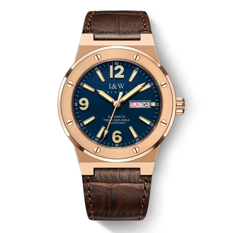 Steelborn® – Men's NH36 Automatic Watch | Date Display, Luminous Dial, Luxury Sport Design, Mechanical Movement